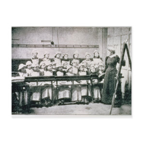 A Lesson in Domestic Science (b&w photo) Postcard