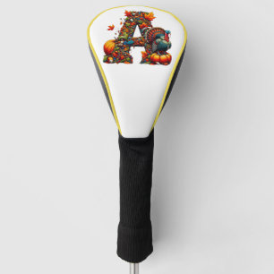 A letter A in Thanksgiving style Golf Head Cover