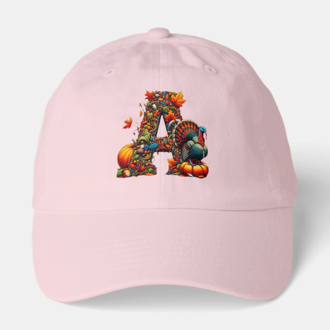 A letter A in Thanksgiving style Hat (Front)