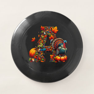 A letter A in Thanksgiving style Wham-O Frisbee