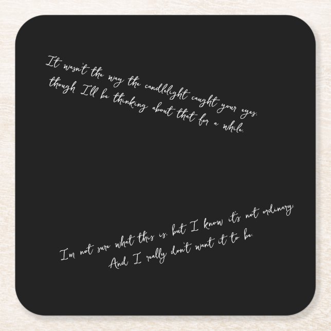 A Letter Few Days After a First Date Square Paper Coaster (Front)