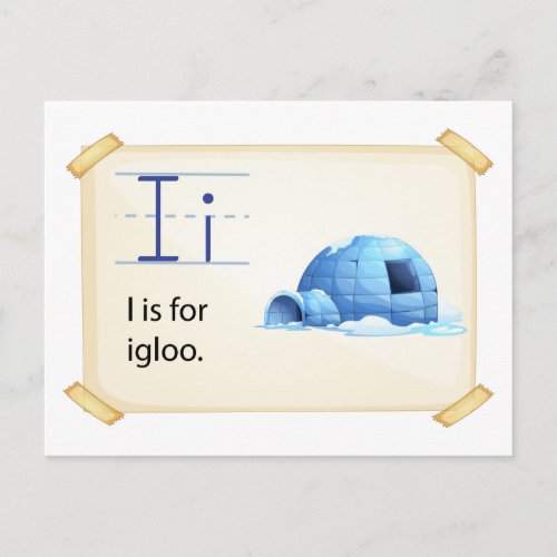 A letter I for igloo Postcard