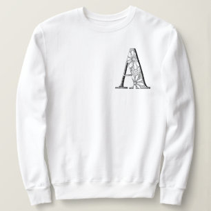 'A' Letter Initial Monogram Sweatshirt