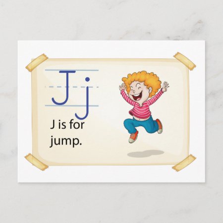 A Letter J For Jump Postcard