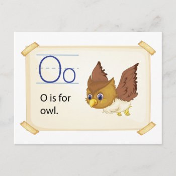A Letter O For Owl Postcard by GraphicsRF at Zazzle