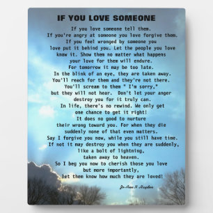 A LETTER OF FORGIVENESS PLAQUE