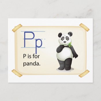 A Letter P For Panda Postcard by GraphicsRF at Zazzle