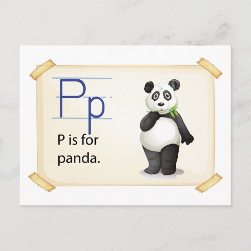 A letter P for panda Postcard