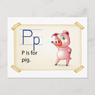 A letter P for pig Postcard