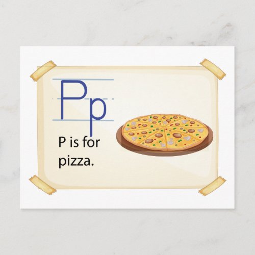 A letter P for pizza Postcard