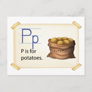 A letter P for potatoes Postcard