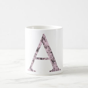 A letter Pink marble Alpha symbol Greek Alphabet Coffee Mug