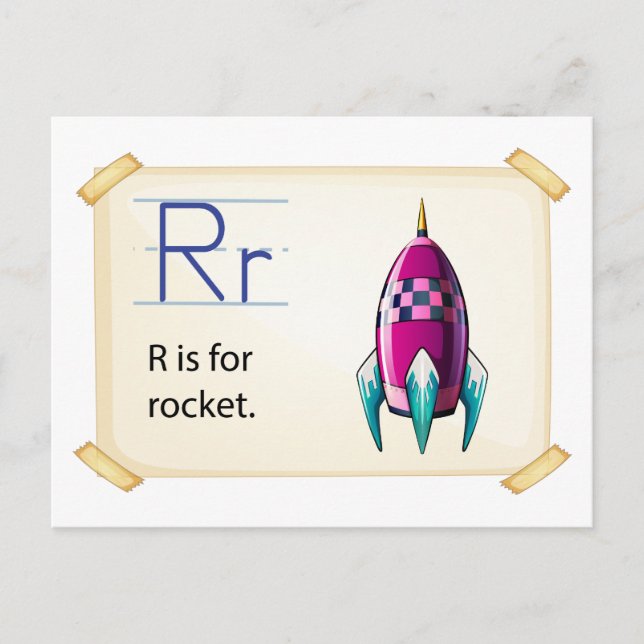 A letter R for rocket Postcard (Front)