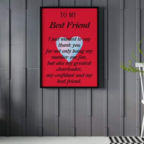 A letter to my best friend wall poster