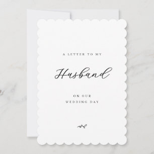 A Letter to My Husband on Our Wedding Day Card