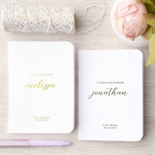 A letter to my wife husband Elegant Modern Script Foil Vow Books