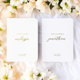 A letter to my wife husband Elegant Modern Script Foil Vow Books