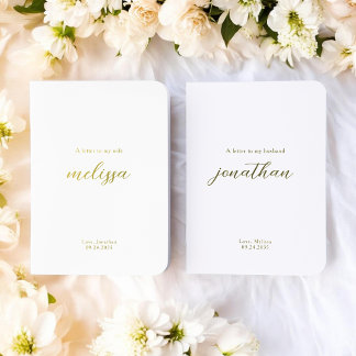 A letter to my wife husband Elegant Modern Script Foil Vow Books