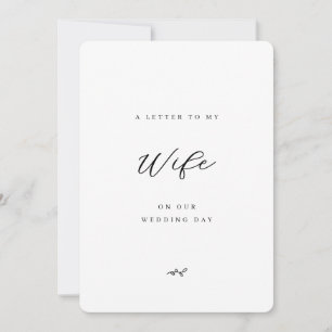 A Letter to My Wife on Our Wedding Day Minimalist Card