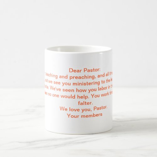 A Letter To the Pastor Coffee Mug