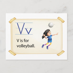 A letter V for volleyball Postcard