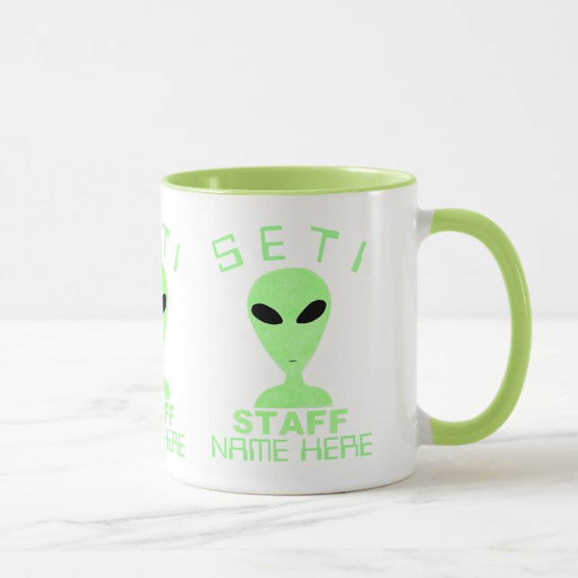 A LGM Staff Alien Humor UFO Geek Fun SETI Mug (Right)