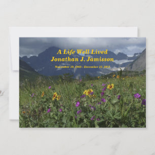 A Life Well Lived Memorial Service, Wildflowers Invitation