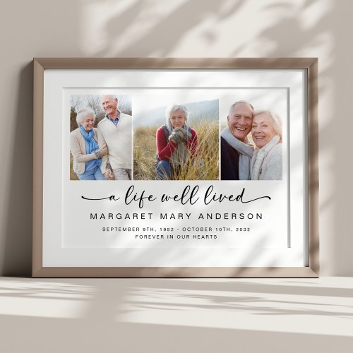 A Life Well Lived Photo Memorial Print