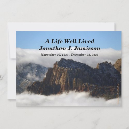 A Life Well Lived Service Invitation Clouds Invitation