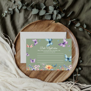 A lifetime of butterflies bridal shower date night enclosure card