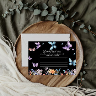 A lifetime of butterflies bridal shower date night enclosure card