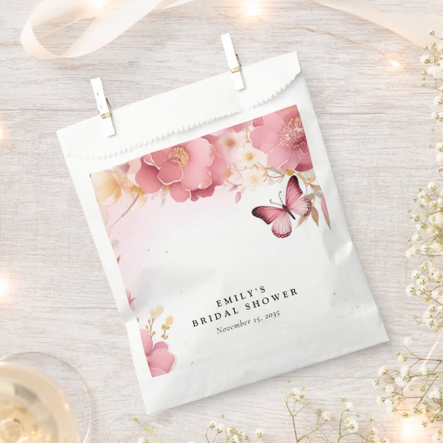 A Lifetime of Butterflies Bridal Shower Favor Bag (Clipped)