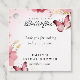A Lifetime of Butterflies Bridal Shower Favor Tags