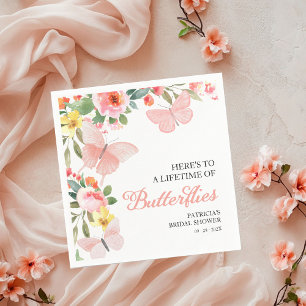 A Lifetime of Butterflies Bridal Shower Floral Napkins