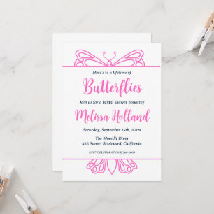 a lifetime of butterflies bridal shower invitation
