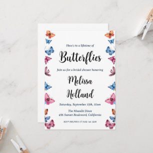 a lifetime of butterflies bridal shower invitation