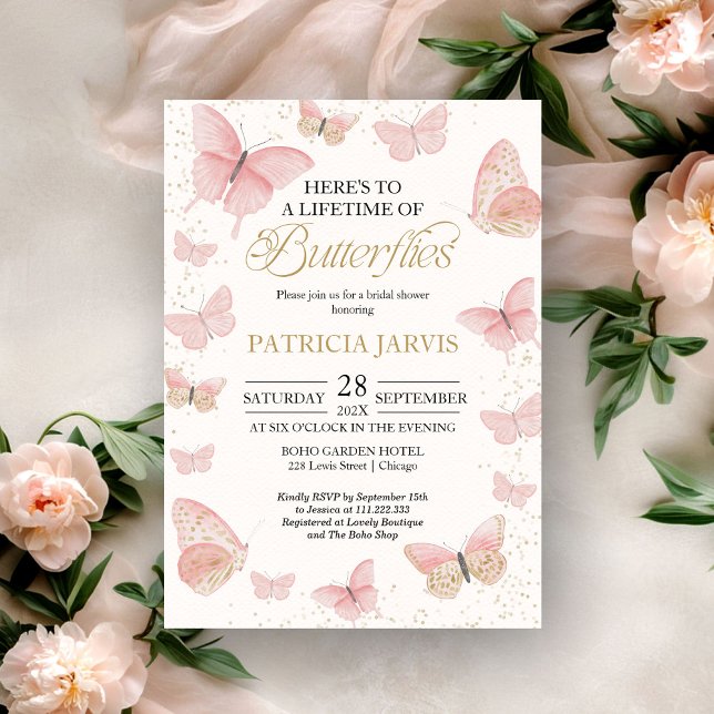 A Lifetime of Butterflies Bridal Shower Invitation (Creator Uploaded)