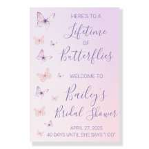 A Lifetime of Butterflies Bridal Shower Sign