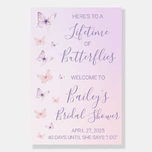 A Lifetime of Butterflies Bridal Shower Sign