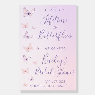 A Lifetime of Butterflies Bridal Shower Sign