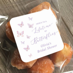 A Lifetime of Butterflies Bridal Shower Square Sticker