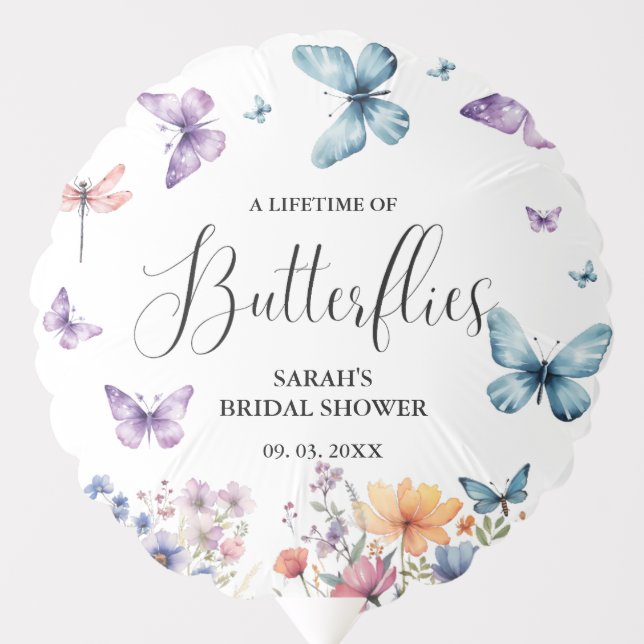A lifetime of butterflies Bridal Shower Table Balloon (Front)