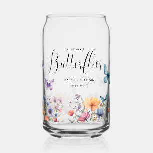 A lifetime of butterflies Bridal Shower Table Can Glass