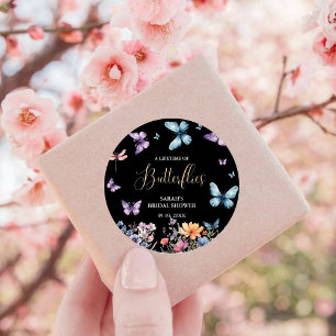 A lifetime of butterflies Bridal Shower Table Classic Round Sticker