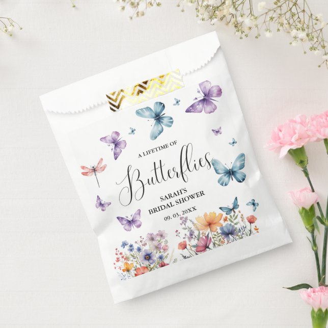 A lifetime of butterflies Bridal Shower Table Favor Bag (Sealed)