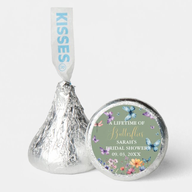A lifetime of butterflies Bridal Shower Table Hershey®'s Kisses® (Front)