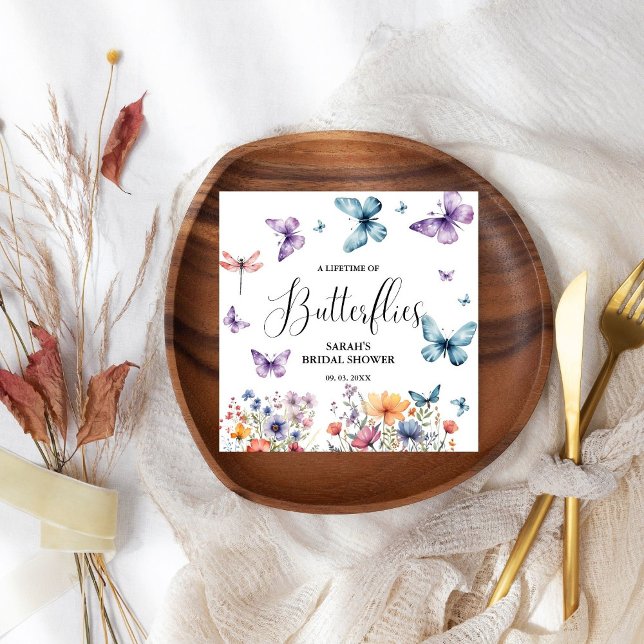 A lifetime of butterflies Bridal Shower Table Napkins (Creator Uploaded)