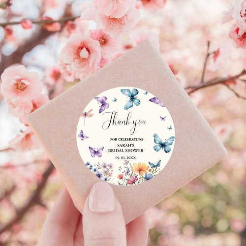 A lifetime of butterflies Bridal Shower Thank You Classic Round Sticker