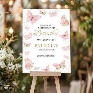 A Lifetime of Butterflies Bridal Shower Welcome Foam Board