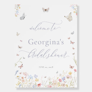 A Lifetime of Butterflies Bridal Shower Welcome Foam Board
